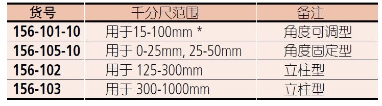 三丰千分尺台座156-101-10